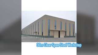 30m Clear Span Steel Workshop Prefab Metal Building