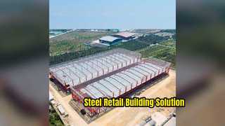 Steel Frame Shopping Building 3600sqm Retail Construction